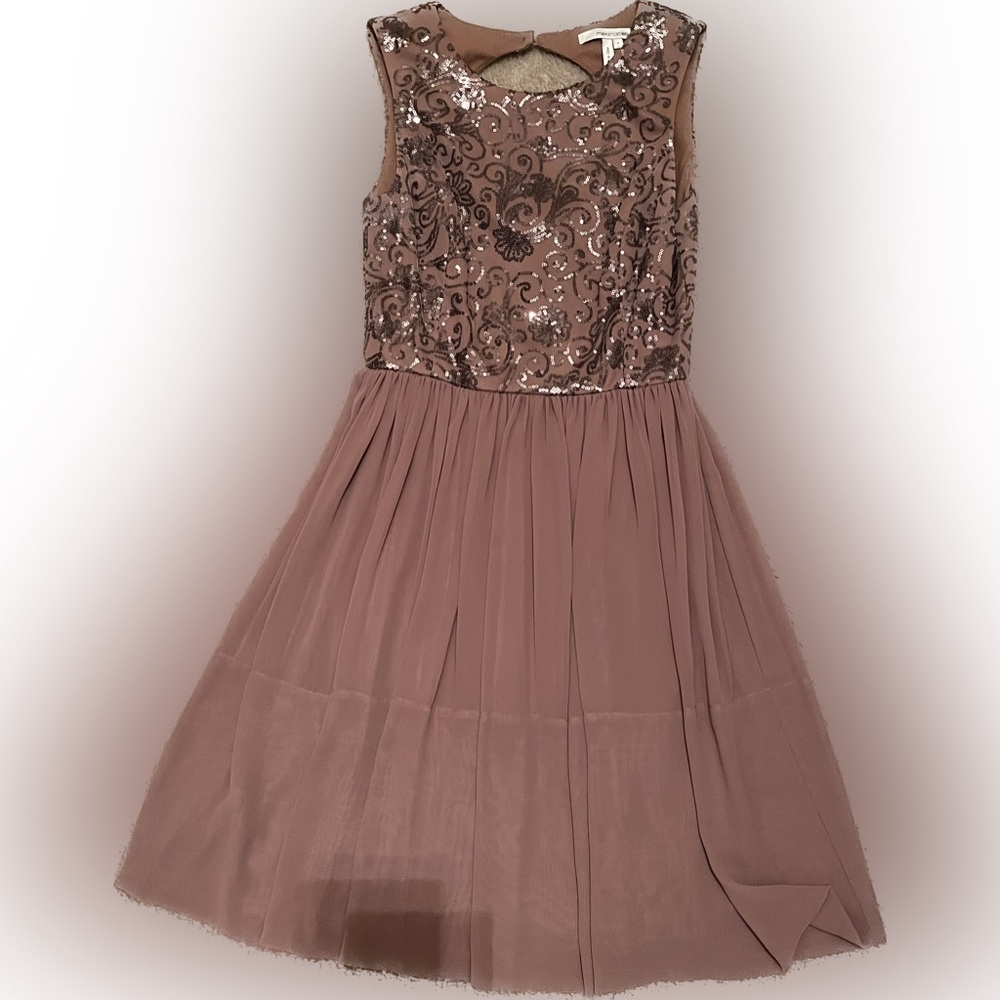 Max and Cleo neutral sequins dress, size 4